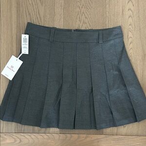 Aritzia Gray Pleated Mini Skirt